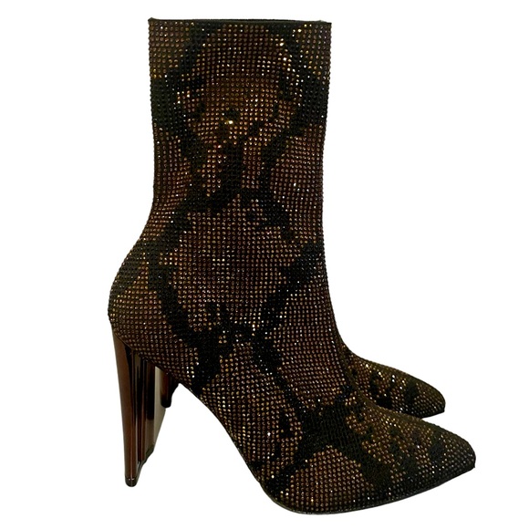 NWOT Aldo Deludith Rhinestone Heeled Booties - Picture 3 of 6